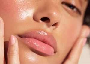 Close-up of hydrated, glowing skin showing improved radiance and smooth texture after hydration-focused treatments.