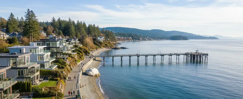 White Rock coastline and pier in British Columbia near Natural Beauty Clinic