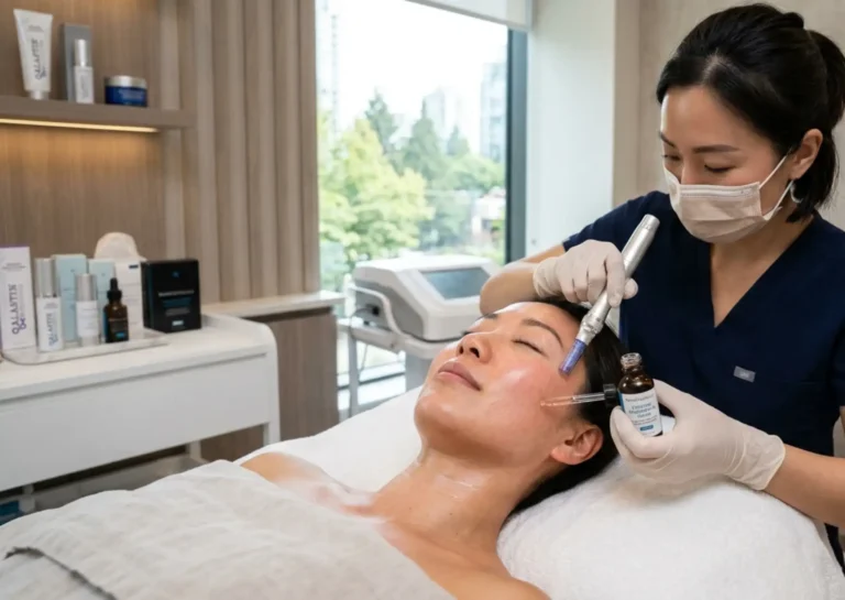 Exosome microneedling skin treatment at Natural Beauty Clinic in White Rock BC