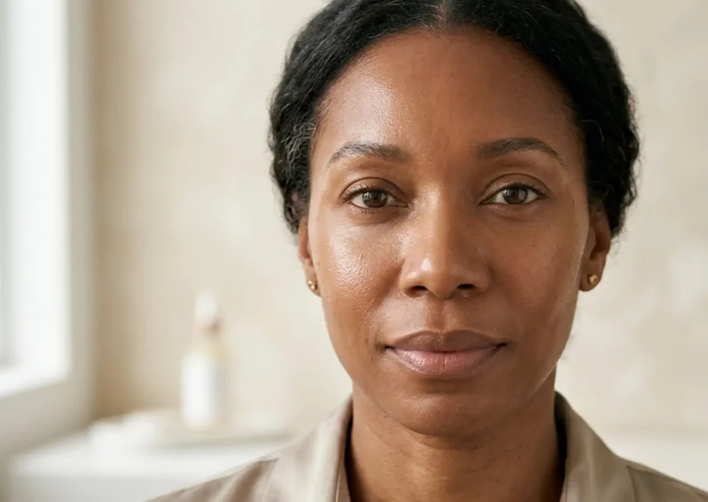 Healthy radiant skin result after regenerative skin therapy